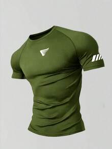 Gym Rark Conjunto deportivo de camiseta de manga corta con estampado geométrico y pantalones para hombre - Verde militar - Ver 3