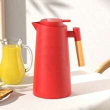 1-Liter Double-Walled Glass Mug With Wooden Handle, Large Capacity For Home Use, Coffee Accessories, Back To School - Multicolor - View 24