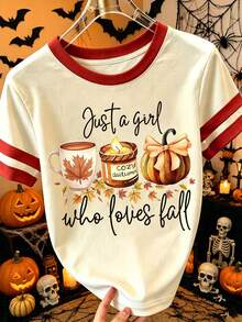 DrmWander 女款萬聖節 T 恤，漫畫風格 T 恤，休閒圖案 T 恤，百搭節日上衣 - 彩色 - 查看 1