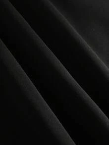 ROMWE MEN Goth 男士哥德式圖案毛絨連帽拉鍊休閒日常長袖衛衣 - 黑色 - 查看 5