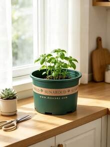 8 Buah Pot Bunga Desain Tong Vintage – Pot Plastik Tebal Besar untuk Tanaman Dalam dan Luar Ruangan, Dekorasi Taman Cokelat Rustic, Wadah Rumah & Teras Tahan Lama dan Kuat - Beraneka warna - View 9