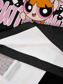 THE POWERPUFF GIRLS X SHEIN 青少年女孩字母卡通印花短袖休閒T恤 - 白色 - 查看 5