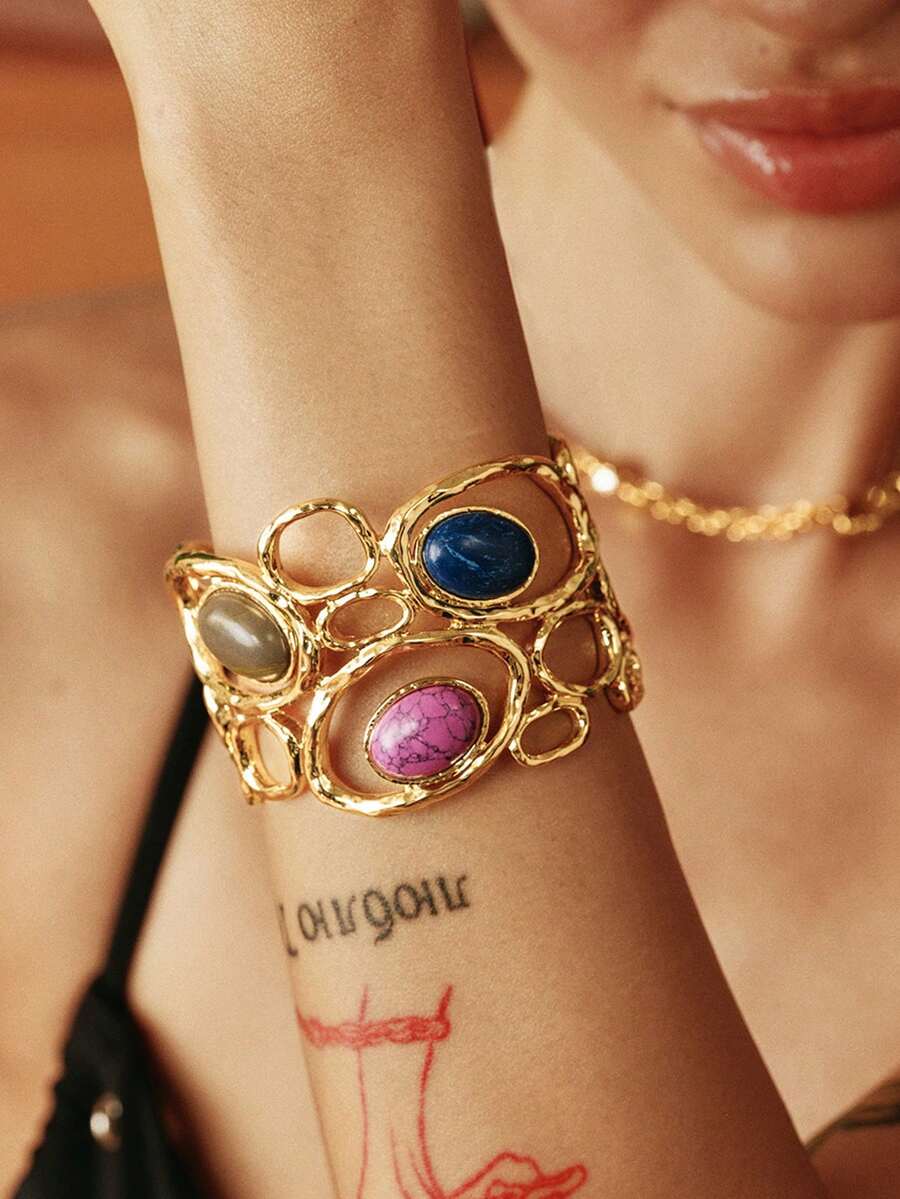 Glisma Gelang Bohemian Elegan, Mewah, dan Bergaya Retro yang Cantik dan Ringan - pola geometris - View 1