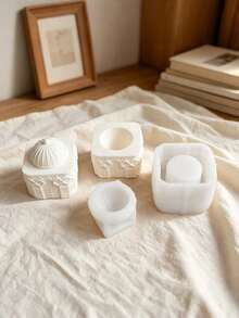 European-Style Relief Dome Castle Storage Box Silicone Mold Diy Gypsum Cartoon House Candlestick Epoxy Mold. - Castle - View 7