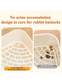 1 Buah Kotak Pasir Kelinci Segitiga, Toilet Sudut Plastik untuk Hewan Kecil, Kelinci, Musang, Hamster, Chinchilla - Pet C - MultiWarna - View 3