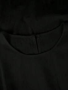 Linhara CURVE Damenkleid in großen Größen, ärmellos, aus reiner Baumwolle, mit doppellagigem Saum und Taschen, lässig für den Alltag - Schwarz - Übersicht 6