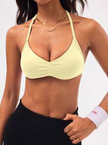 Velisys Velisys 素色無縫掛脖式女款運動內衣 - 彩色 - 查看 2