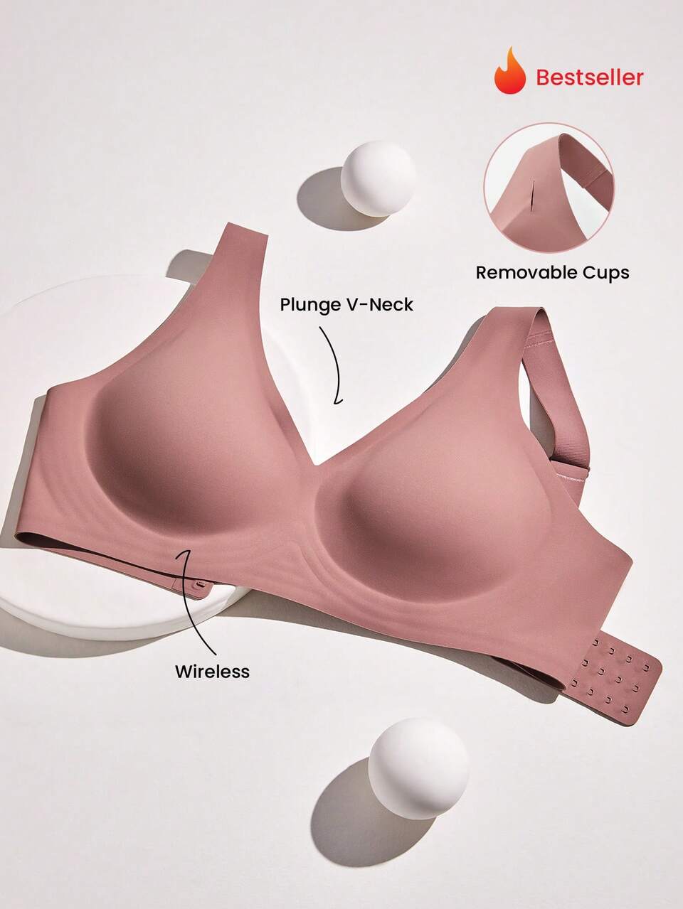 Plus Dream Curve 2ndSkin Wireless Seamless Plunge Lounge Bra