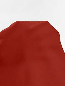 EMERY ROSE Solid Color V-Neck Loose Casual Holiday Short Sleeve Shirt Vacation Rust Summer - Red - View 3