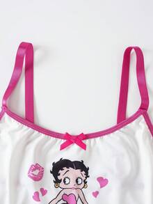 Betty Boop x SHEIN Plus Size Lingerie Set Collaboration - Hot Pink - View 4
