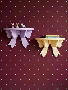 Joivida 1Pc Soft Girl Display Stand, Pink Bow Storage Rack, Wall-Mounted Storage Rack, Girlish Room Decoration - Multicolor - View 1