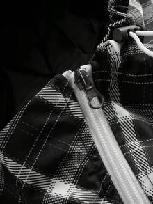 CRAVYNX Men's Casual Plaid Hooded Jacket, Fashion Jacket, Men's Casual Lightweight Jacket - Black - View 5