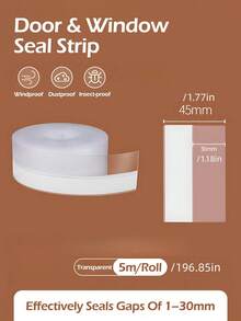 1 PC Self Adhesive Weather Stripping Door Seal Strip Draft Stopper Windproof Soundproof Heat Insulation Gap Filler For Door Window Frame Home Improvement Noise Reduction Durable Flexible Strong Adhesive Easy Cut To Fit Practical - Multicolor - View 9