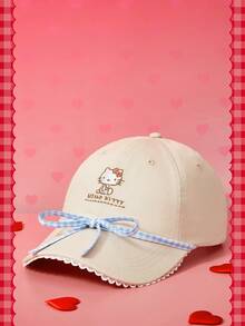 HELLO KITTY AND FRIENDS | SHEIN Ladies Bow Baseball Cap - Beige - View 3