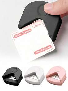 1 pieza Redondeador de esquinas de papel - Herramienta de punzonado de esquinas R4 de 4 mm, Punzón de esquinas R4, Recortadora de papel portátil para tarjetas laminadas, cartulina, scrapbooking, tarjetas fotográficas, manualidades de corte de papel, perforador para oficina, escuela, navidad, regalo - Negro - Ver 1