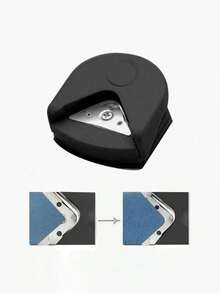 1 pieza Redondeador de esquinas de papel - Herramienta de punzonado de esquinas R4 de 4 mm, Punzón de esquinas R4, Recortadora de papel portátil para tarjetas laminadas, cartulina, scrapbooking, tarjetas fotográficas, manualidades de corte de papel, perforador para oficina, escuela, navidad, regalo - Negro - Ver 3