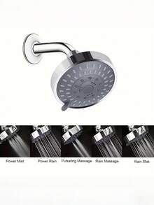 1PC 5 Mode High Pressure Filtered Self Cleaning Anti Clog Adjustable Swivel Ball Wall Ceiling Mount Universal Thread Durable Easy Install Rain Shower Head For Bathroom Shower Bathtub Only Powerful Spray Water Saving Home Shower System - multicolor - View 6