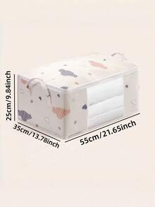 1/2 túi đựng quần áo chăn ga gấp gọn cỡ cực lớn bằng polyester bền, có tay cầm gia cố, khóa kéo đôi, mặt trước trong suốt, túi tổ chức di động tiết kiệm không gian cho tủ quần áo, gầm giường, dọn dẹp nhà cửa, chuyển nhà, ký túc xá, quà tặng cho nam nữ, đồ lưu trữ gia đình thiết yếu - Nhiều màu - Xem 6
