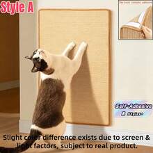 1PC/2PCS Cat Scratch Pad, Sisal Cat Scratching Pad, Natural Cat Anti-Slip Pad, Claw And Tooth Care, Sun, Cat Mat, Cage Cat Chew Toy, Cat Pet Cage, Bedding, Bite And Sleep Nesting, Suitable For Small Animals The Border Color Is Random - Style A - View 2
