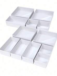 White Foldable Storage Box Fabric Closet Organizer Drawer Divider For Clothes Underwear Bras Socks Lingerie Dark Gray Space Saving Wardrobe Storage Home Decor Dorm Room Essential Household Gift - White - View 7