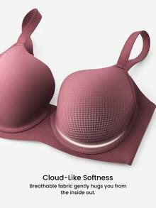 LUVLETTE Dream Curve Support+ Side Support Rose Color Underwire Push Up T-Shirt Basic Comfortable No-Show Seamless Must-Haves Bra - Rusty Rose - View 7