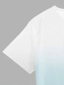 Genlund Setelan Pria 2pcs/Set: Kaos Lengan Pendek Warna Ombre dan Celana Pendek dengan Tali Serut di Pinggang, untuk Liburan - MultiWarna - View 5