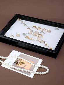 1/2 piezas Caja de joyas con tapa de 36/100 ranuras, bandeja para pendientes, bandeja de exhibición de anillos, caja de anillos, caja de joyas, caja de almacenamiento de pendientes, caja de exhibición de joyas a prueba de polvo, regalo para mujeres - Multicolor - Ver 7