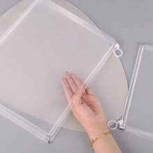 A4 3D Zipper File Pouch, Thickened Transparent Large Capacity Storage Bag, Student Exam Pen Pouch. - multicolor - View 3