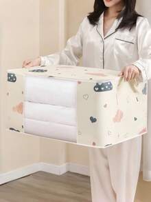 1/2 túi đựng quần áo chăn ga gấp gọn cỡ cực lớn bằng polyester bền, có tay cầm gia cố, khóa kéo đôi, mặt trước trong suốt, túi tổ chức di động tiết kiệm không gian cho tủ quần áo, gầm giường, dọn dẹp nhà cửa, chuyển nhà, ký túc xá, quà tặng cho nam nữ, đồ lưu trữ gia đình thiết yếu - Nhiều màu - Xem 4