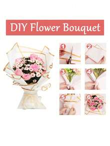 40/20/10pcs Floral Wrapping Paper, Gold Edge Korean Style Bouquet Wrapping Paper, Decorative Floral Supplies For DIY Crafts And Gift Wrapping, Wrapping Paper, Bouquet Supplies,White Tissue Paper For Gift Bags And Wrapping, Mother's Day Graduation - White - View 6