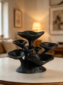 1 pieza Estante con ganchos creativos en forma de hongo, soporte para joyas, organizador artístico para dormitorio, oficina, sala de estar, regalo para San Valentín, Día de la Madre, Día del Padre, boda y hogar - Negro - Ver 3