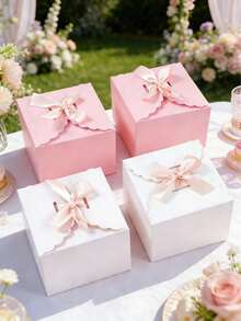 10 Elegant Bow Gift Boxes, Birthday Party Gift Boxes, Wedding Gift Boxes, Bridal Shower Wedding Guest Gifts, Theme Party Desktop Decoration, Holiday Home Party Kitchen Packaging Supplies, Birthday Gifts, Graduation Ceremony - multicolor - View 6