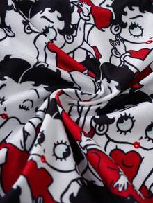 Betty Boop x SHEIN 女士字母卡通印花休闲日常三角裤 - 紅白色 - 查看 6