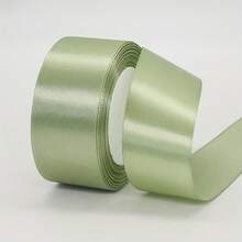 1pc 22cm/8.66inch Sage Green Satin Ribbon, Multiple Sizes Available:1cm/1.5cm/2cm/2.5cm/4cm/5cm, Silk-Like Satin Ribbon, Morandi Color, Handmade Ribbon For Wedding Bouquet Packaging, Fade-Resistant, Anti-Static, DIY Hair Accessory Material - sage green - View 6
