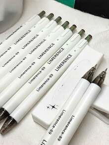 5Pcs Jasmine White Tea Scented Retractable Gel Pens, Cute Ins Aesthetic No Clip Design, Quick Dry Smooth Writing Black 0.5mm Fine Point Pens, Student Exam & Journal Stationery - A - View 5