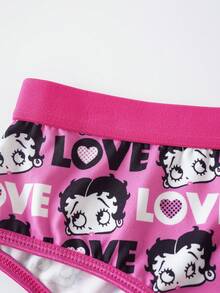 Betty Boop x SHEIN Plus Size Lingerie Set Collaboration - Hot Pink - View 6