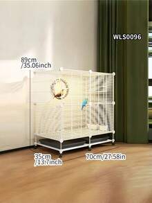 1pc Large Bird Cage Wrought Iron Indoor Aviary For Parakeet Budgie Cockatiel Conure Lovebird Finch Canary With Rolling Stand Removable Tray Easy Assembly Durable Rust Resistant 4 Wheels Pet Villa Home Use Gift - Assembled Version - View 4