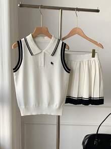 Comfortcana Fall Winter 2026/Summer/Casual/Y2k Clothes/Cute Top/Halloween/Festival Outfits/School/Polka Dot/Whit - Black and White - View 1