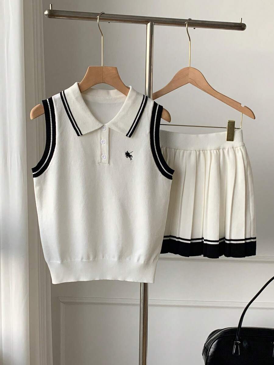 Comfortcana Fall Winter 2026/Summer/Casual/Y2k Clothes/Cute Top/Halloween/Festival Outfits/School/Polka Dot/Whit - Black and White - View 1