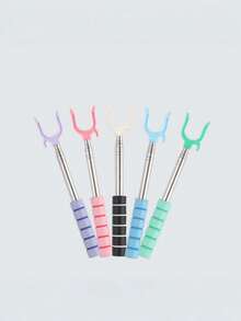 Telescopic Clothes Fork, Stainless Steel Extendable Garment Hanging Pole, U-Shape Non-Slip Clothesline Prop Rod With Sponge Grip, Portable High Reach Laundry Stick For Balcony & Closet - multicolor - View 8