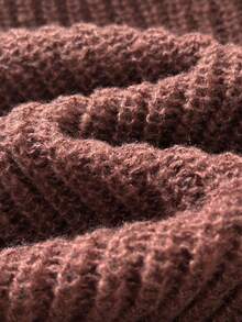 Cozy Pixies Baby Girl Baby Girl Loose Casual Minimalist Comfortable Round Neck Sleeve Tie Decor Autumn Winter Sweater Brown,Long Cardigan Back To School Sweater - Brown - View 5