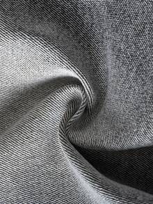 SHEIN 青少年男孩時尚休閒 Y2K 灰色鏤空破洞毛邊彈性緊身牛仔短褲，兒童男童軟舒適日常穿著，春夏款童裝 - 灰色 - 查看 6