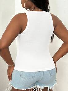 Slaydiva Blusa casual versátil de uso diario para mujer talla grande, color liso, con fruncido y ajuste ceñido - Blanco - Ver 2