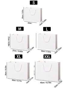 10pcs White Multi-Size Gift Bag, Holiday Gift Bag, Clothing Packaging Bag, Shopping Bag, Tote Bag - multicolor - View 2