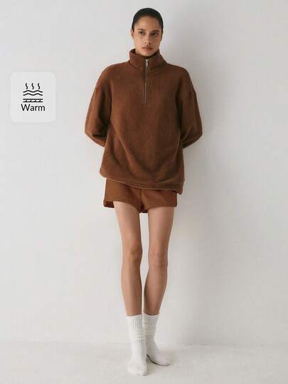 YARNWELL Women's Plush Fleece Sweatshirt – Ultra Soft Pullover Top, Casual Everyday Essential For Daily, Travel & Loungewear