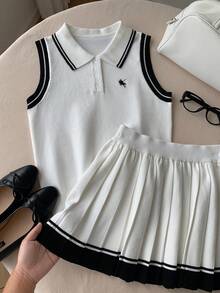 Comfortcana Fall Winter 2026/Summer/Casual/Y2k Clothes/Cute Top/Halloween/Festival Outfits/School/Polka Dot/Whit - Black and White - View 6