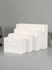 10pcs White Multi-Size Gift Bag, Holiday Gift Bag, Clothing Packaging Bag, Shopping Bag, Tote Bag - multicolor - View 6