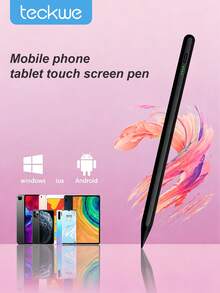 Teckwe 通用主動式電容觸控筆適用於 iPad，兼容 Apple iPad Pro/Air/Mini，精準書寫/繪圖筆，附電池電量指示燈，防誤觸掌心拒絕與磁吸功能，觸控螢幕筆適用於筆記 - 彩色 - 查看 1