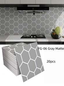 20片裝 3D牆面貼紙，仿瓷磚貼紙，防水防潮，適用於浴室與廚房 - 20pcs - 查看 8