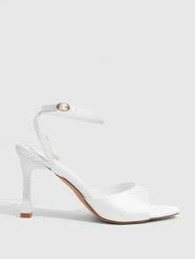CUCCOO SZL 女款白色 9CM 高跟鞋 - 仿真絲白色 - 查看 2
